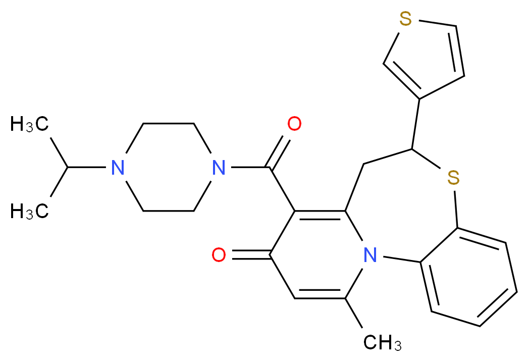 8-[(4-isopropyl-1-piperazinyl)carbonyl]-11-methyl-6-(3-thienyl)-6,7-dihydro-9H-pyrido[2,1-d][1,5]benzothiazepin-9-one_Molecular_structure_CAS_)
