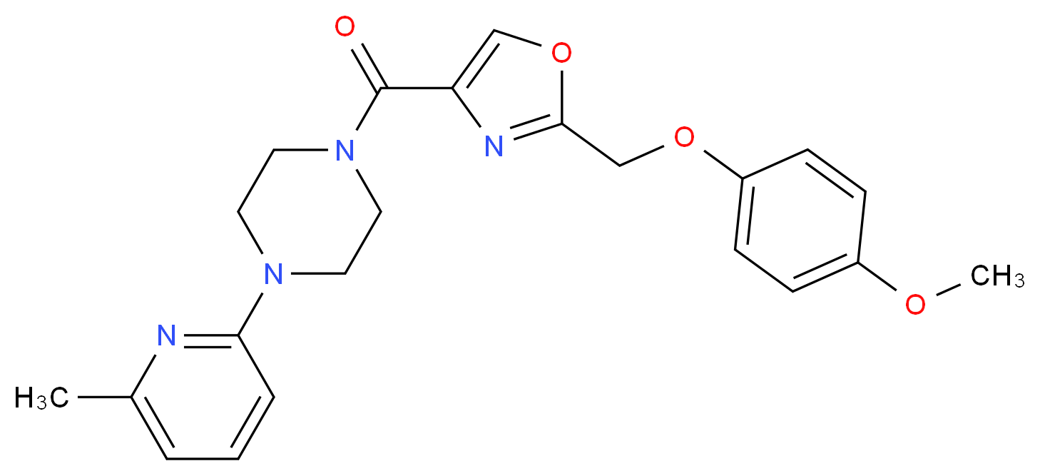 1-({2-[(4-methoxyphenoxy)methyl]-1,3-oxazol-4-yl}carbonyl)-4-(6-methyl-2-pyridinyl)piperazine_Molecular_structure_CAS_)