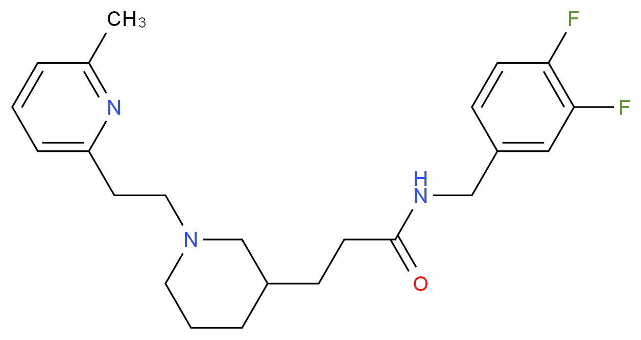 N-(3,4-difluorobenzyl)-3-{1-[2-(6-methylpyridin-2-yl)ethyl]piperidin-3-yl}propanamide_Molecular_structure_CAS_)