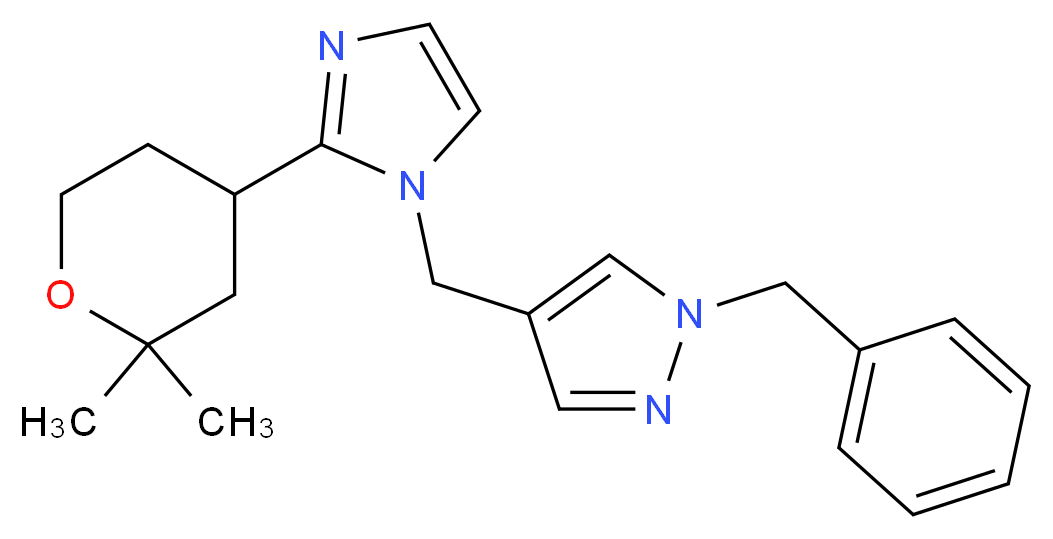 1-benzyl-4-{[2-(2,2-dimethyltetrahydro-2H-pyran-4-yl)-1H-imidazol-1-yl]methyl}-1H-pyrazole_Molecular_structure_CAS_)