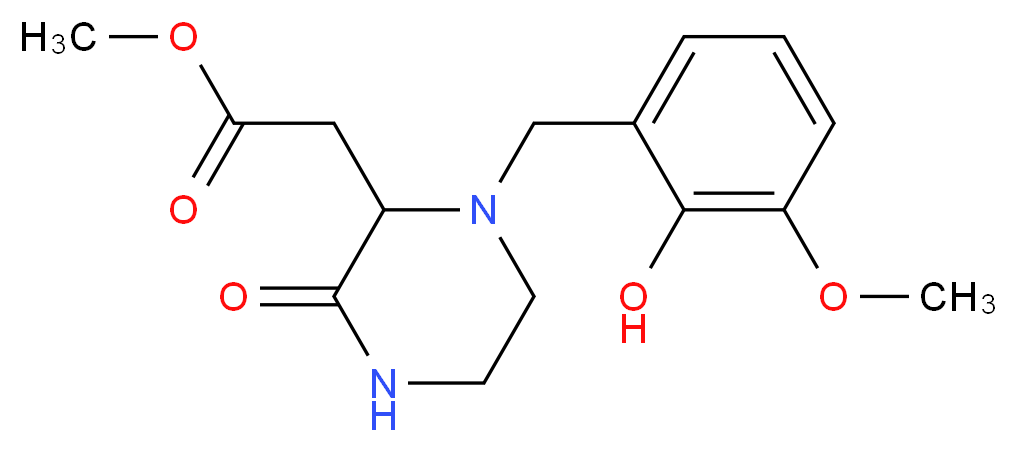 methyl [1-(2-hydroxy-3-methoxybenzyl)-3-oxopiperazin-2-yl]acetate_Molecular_structure_CAS_)