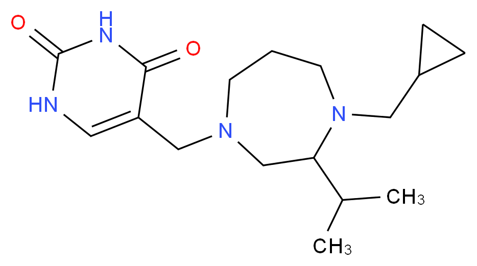 5-{[4-(cyclopropylmethyl)-3-isopropyl-1,4-diazepan-1-yl]methyl}pyrimidine-2,4(1H,3H)-dione_Molecular_structure_CAS_)