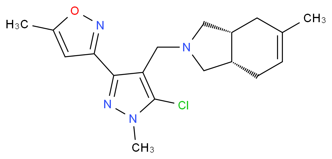 (3aR*,7aS*)-2-{[5-chloro-1-methyl-3-(5-methyl-3-isoxazolyl)-1H-pyrazol-4-yl]methyl}-5-methyl-2,3,3a,4,7,7a-hexahydro-1H-isoindole_Molecular_structure_CAS_)