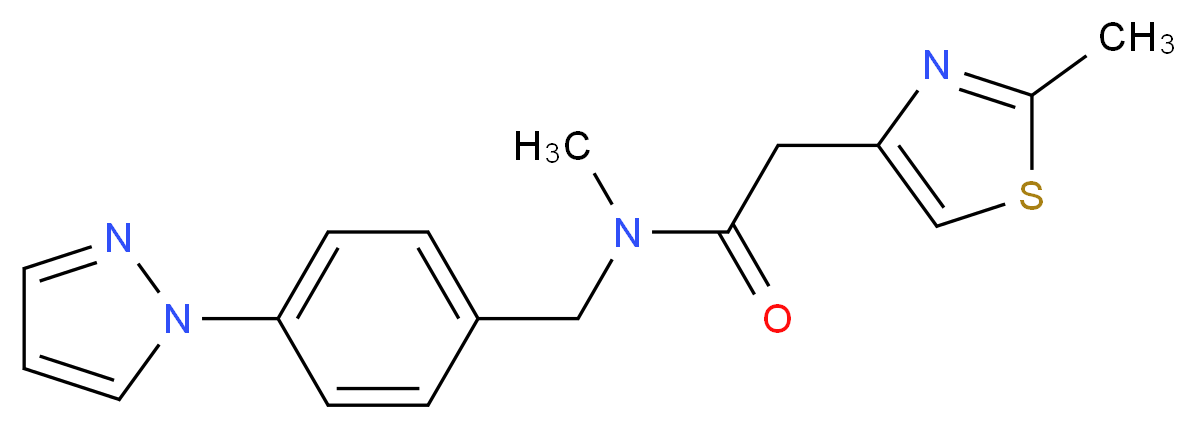 N-methyl-2-(2-methyl-1,3-thiazol-4-yl)-N-[4-(1H-pyrazol-1-yl)benzyl]acetamide_Molecular_structure_CAS_)