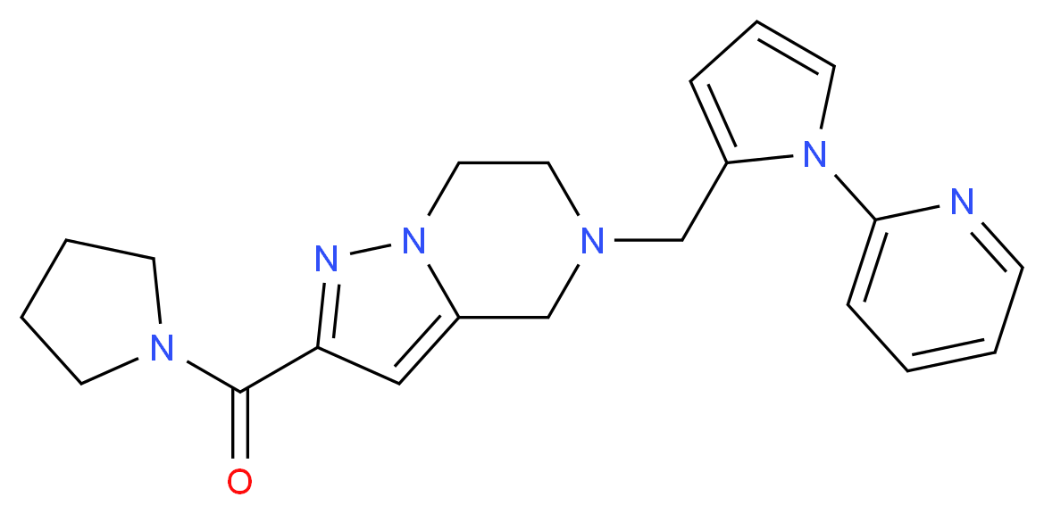 5-[(1-pyridin-2-yl-1H-pyrrol-2-yl)methyl]-2-(pyrrolidin-1-ylcarbonyl)-4,5,6,7-tetrahydropyrazolo[1,5-a]pyrazine_Molecular_structure_CAS_)