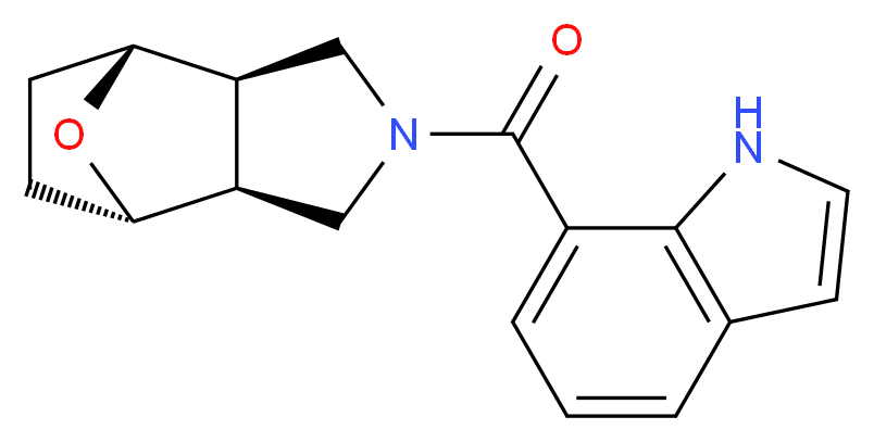 (1R*,2R*,6S*,7S*)-4-(1H-indol-7-ylcarbonyl)-10-oxa-4-azatricyclo[5.2.1.0~2,6~]decane_Molecular_structure_CAS_)