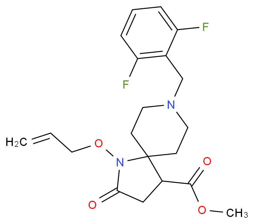 methyl 1-(allyloxy)-8-(2,6-difluorobenzyl)-2-oxo-1,8-diazaspiro[4.5]decane-4-carboxylate_Molecular_structure_CAS_)