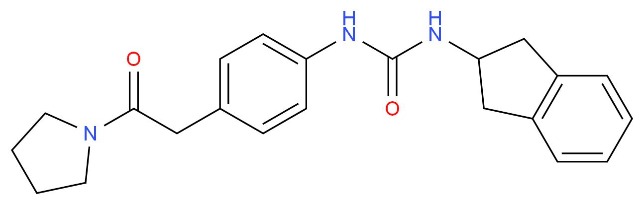 N-(2,3-dihydro-1H-inden-2-yl)-N'-[4-(2-oxo-2-pyrrolidin-1-ylethyl)phenyl]urea_Molecular_structure_CAS_)