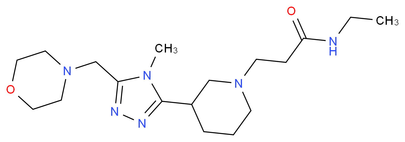 N-ethyl-3-{3-[4-methyl-5-(morpholin-4-ylmethyl)-4H-1,2,4-triazol-3-yl]piperidin-1-yl}propanamide_Molecular_structure_CAS_)