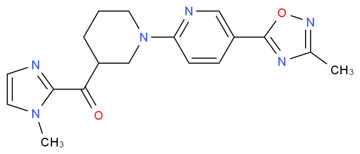 (1-methyl-1H-imidazol-2-yl){1-[5-(3-methyl-1,2,4-oxadiazol-5-yl)-2-pyridinyl]-3-piperidinyl}methanone_Molecular_structure_CAS_)