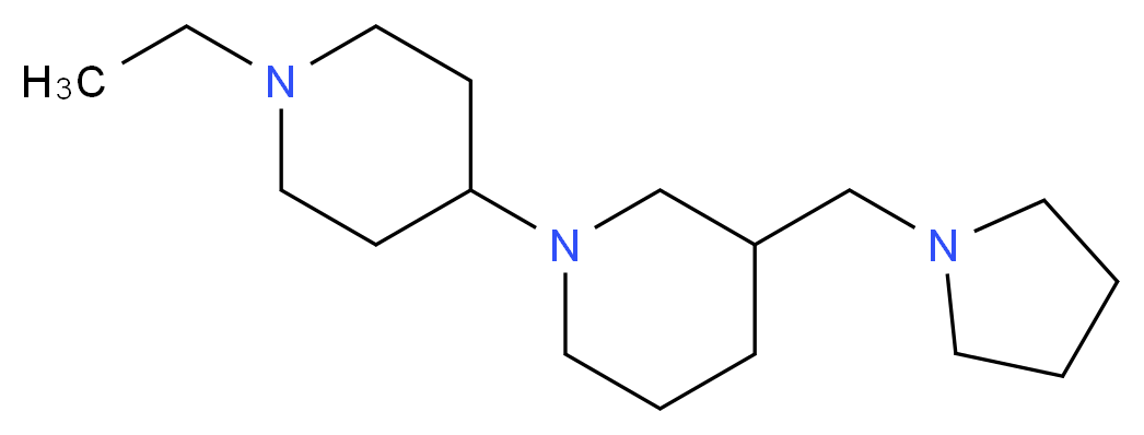 1'-ethyl-3-(1-pyrrolidinylmethyl)-1,4'-bipiperidine_Molecular_structure_CAS_)