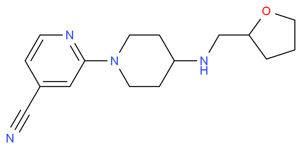 2-{4-[(tetrahydrofuran-2-ylmethyl)amino]piperidin-1-yl}isonicotinonitrile_Molecular_structure_CAS_)