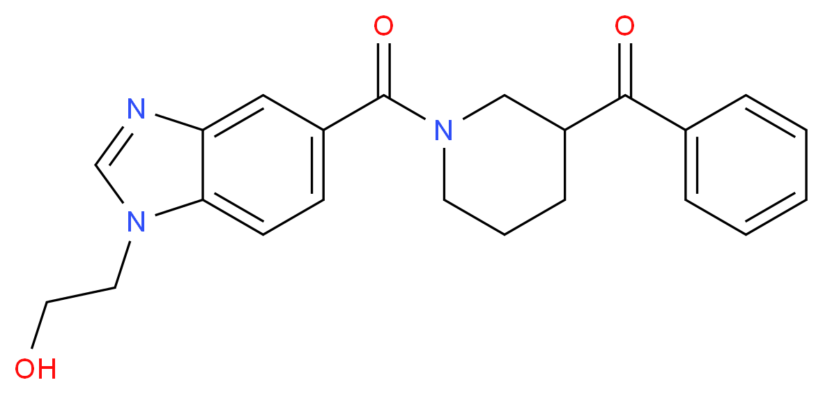 (1-{[1-(2-hydroxyethyl)-1H-benzimidazol-5-yl]carbonyl}-3-piperidinyl)(phenyl)methanone_Molecular_structure_CAS_)