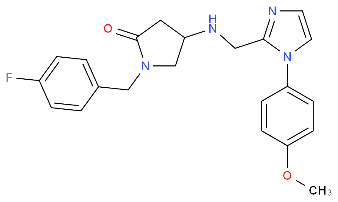 1-(4-fluorobenzyl)-4-({[1-(4-methoxyphenyl)-1H-imidazol-2-yl]methyl}amino)-2-pyrrolidinone_Molecular_structure_CAS_)