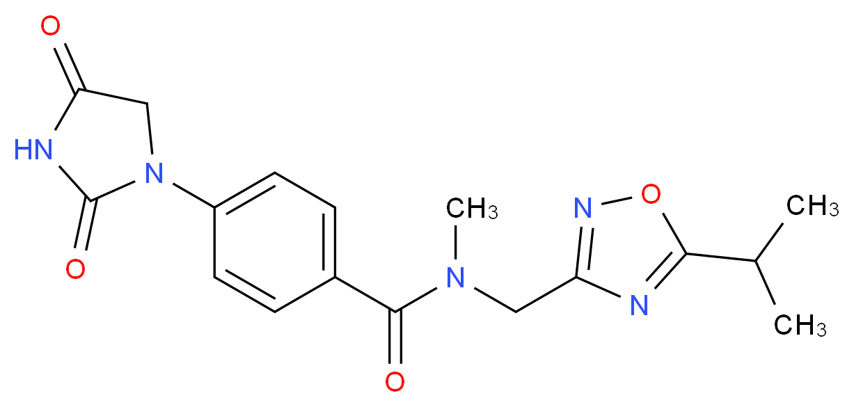4-(2,4-dioxo-1-imidazolidinyl)-N-[(5-isopropyl-1,2,4-oxadiazol-3-yl)methyl]-N-methylbenzamide_Molecular_structure_CAS_)