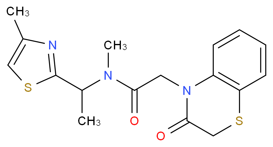 N-methyl-N-[1-(4-methyl-1,3-thiazol-2-yl)ethyl]-2-(3-oxo-2,3-dihydro-4H-1,4-benzothiazin-4-yl)acetamide_Molecular_structure_CAS_)