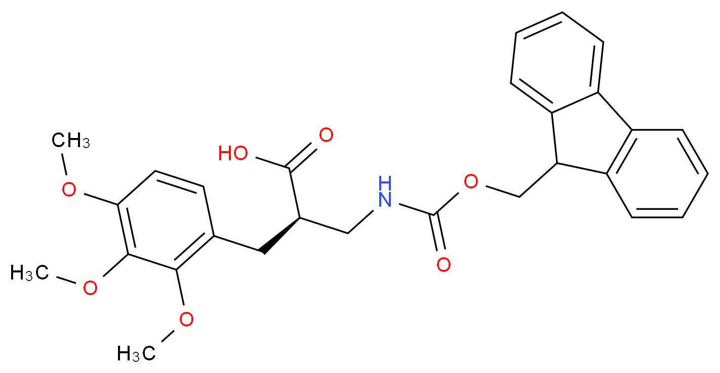 (R)-2-[(9H-FLUOREN-9-YLMETHOXYCARBONYLAMINO)-METHYL]-3-(2,3,4-TRIMETHOXY-PHENYL)-PROPIONIC ACID_Molecular_structure_CAS_)