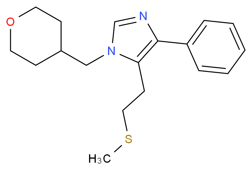 5-[2-(methylthio)ethyl]-4-phenyl-1-(tetrahydro-2H-pyran-4-ylmethyl)-1H-imidazole_Molecular_structure_CAS_)