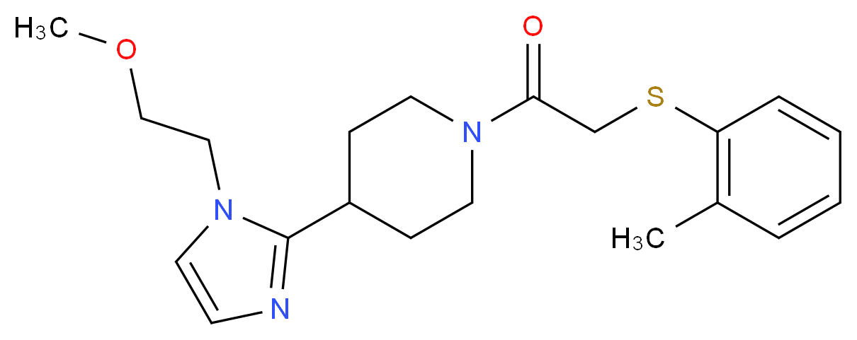 4-[1-(2-methoxyethyl)-1H-imidazol-2-yl]-1-{[(2-methylphenyl)thio]acetyl}piperidine_Molecular_structure_CAS_)