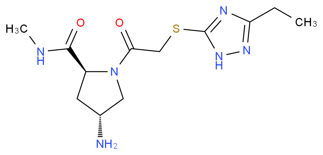 (4R)-4-amino-1-{[(3-ethyl-1H-1,2,4-triazol-5-yl)thio]acetyl}-N-methyl-L-prolinamide_Molecular_structure_CAS_)