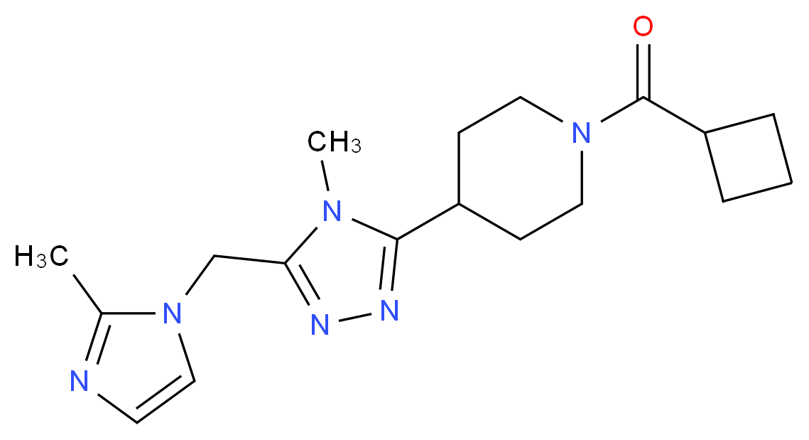 1-(cyclobutylcarbonyl)-4-{4-methyl-5-[(2-methyl-1H-imidazol-1-yl)methyl]-4H-1,2,4-triazol-3-yl}piperidine_Molecular_structure_CAS_)