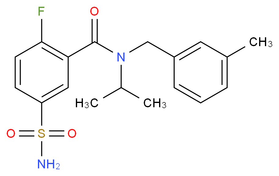 5-(aminosulfonyl)-2-fluoro-N-isopropyl-N-(3-methylbenzyl)benzamide_Molecular_structure_CAS_)