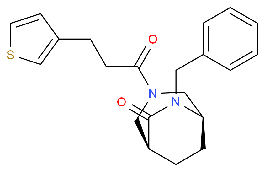 (1S*,5R*)-6-benzyl-3-[3-(3-thienyl)propanoyl]-3,6-diazabicyclo[3.2.2]nonan-7-one_Molecular_structure_CAS_)