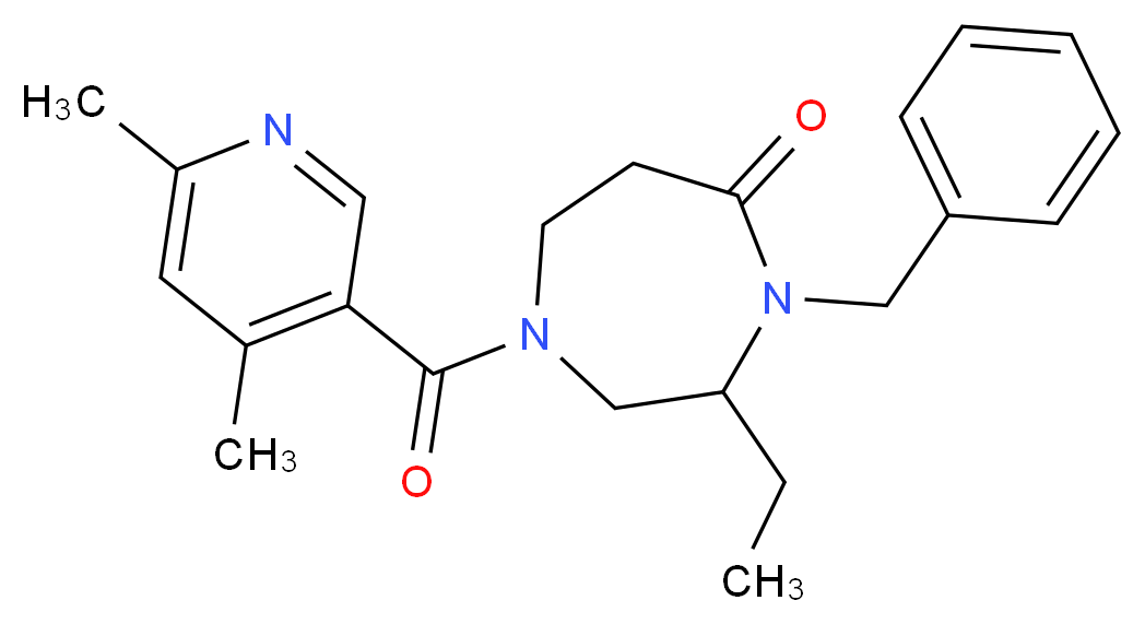 4-benzyl-1-[(4,6-dimethyl-3-pyridinyl)carbonyl]-3-ethyl-1,4-diazepan-5-one_Molecular_structure_CAS_)