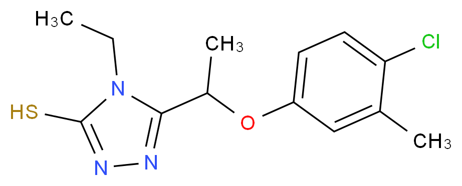 5-[1-(4-Chloro-3-methylphenoxy)ethyl]-4-ethyl-4H-1,2,4-triazole-3-thiol_Molecular_structure_CAS_725217-57-2)