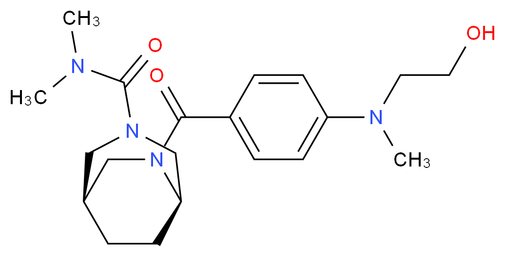 (1R*,5R*)-6-{4-[(2-hydroxyethyl)(methyl)amino]benzoyl}-N,N-dimethyl-3,6-diazabicyclo[3.2.2]nonane-3-carboxamide_Molecular_structure_CAS_)