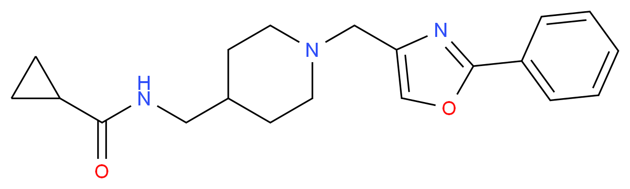 N-({1-[(2-phenyl-1,3-oxazol-4-yl)methyl]piperidin-4-yl}methyl)cyclopropanecarboxamide_Molecular_structure_CAS_)