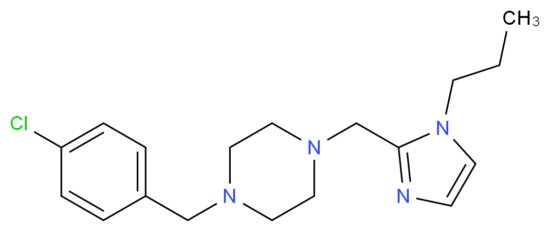 1-(4-chlorobenzyl)-4-[(1-propyl-1H-imidazol-2-yl)methyl]piperazine_Molecular_structure_CAS_)