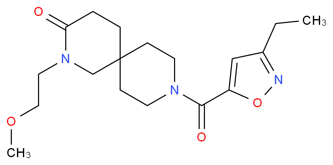 9-[(3-ethylisoxazol-5-yl)carbonyl]-2-(2-methoxyethyl)-2,9-diazaspiro[5.5]undecan-3-one_Molecular_structure_CAS_)