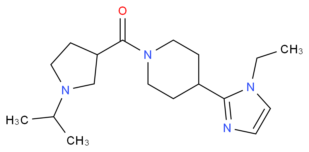 4-(1-ethyl-1H-imidazol-2-yl)-1-[(1-isopropylpyrrolidin-3-yl)carbonyl]piperidine_Molecular_structure_CAS_)
