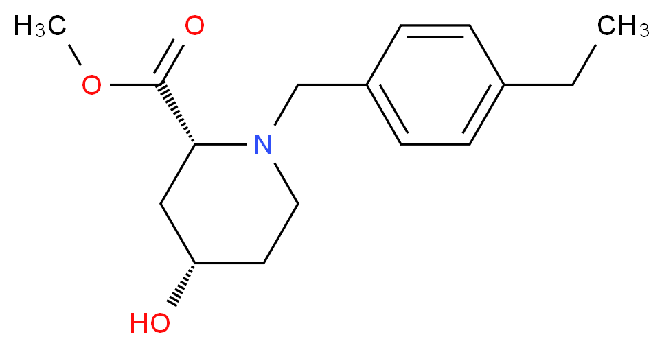 methyl (2R*,4S*)-1-(4-ethylbenzyl)-4-hydroxypiperidine-2-carboxylate_Molecular_structure_CAS_)
