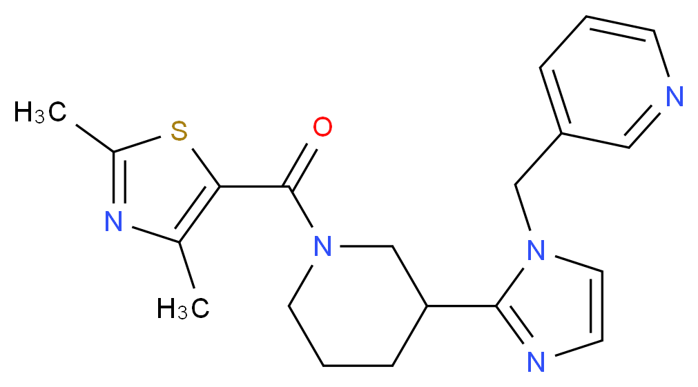 3-[(2-{1-[(2,4-dimethyl-1,3-thiazol-5-yl)carbonyl]piperidin-3-yl}-1H-imidazol-1-yl)methyl]pyridine_Molecular_structure_CAS_)