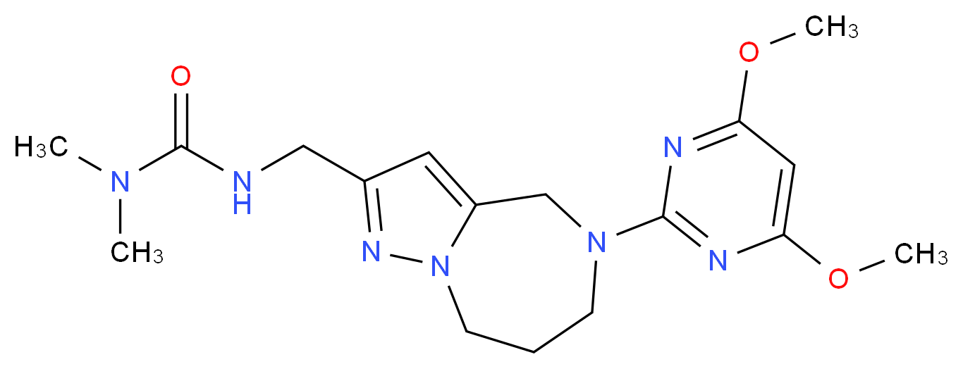 N'-{[5-(4,6-dimethoxypyrimidin-2-yl)-5,6,7,8-tetrahydro-4H-pyrazolo[1,5-a][1,4]diazepin-2-yl]methyl}-N,N-dimethylurea_Molecular_structure_CAS_)
