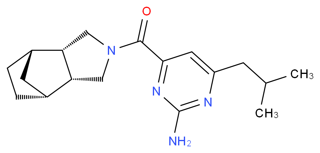 4-[(1R*,2R*,6S*,7S*)-4-azatricyclo[5.2.1.0~2,6~]dec-4-ylcarbonyl]-6-isobutyl-2-pyrimidinamine_Molecular_structure_CAS_)