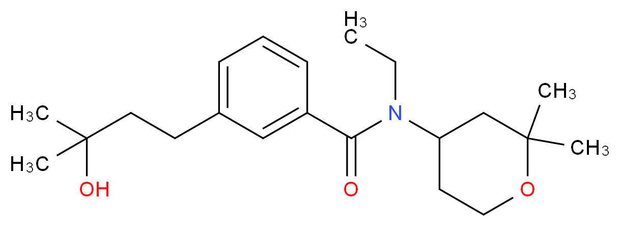 N-(2,2-dimethyltetrahydro-2H-pyran-4-yl)-N-ethyl-3-(3-hydroxy-3-methylbutyl)benzamide_Molecular_structure_CAS_)