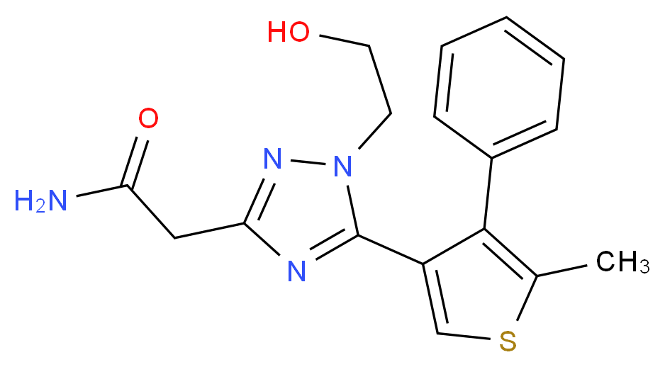 2-[1-(2-hydroxyethyl)-5-(5-methyl-4-phenyl-3-thienyl)-1H-1,2,4-triazol-3-yl]acetamide_Molecular_structure_CAS_)