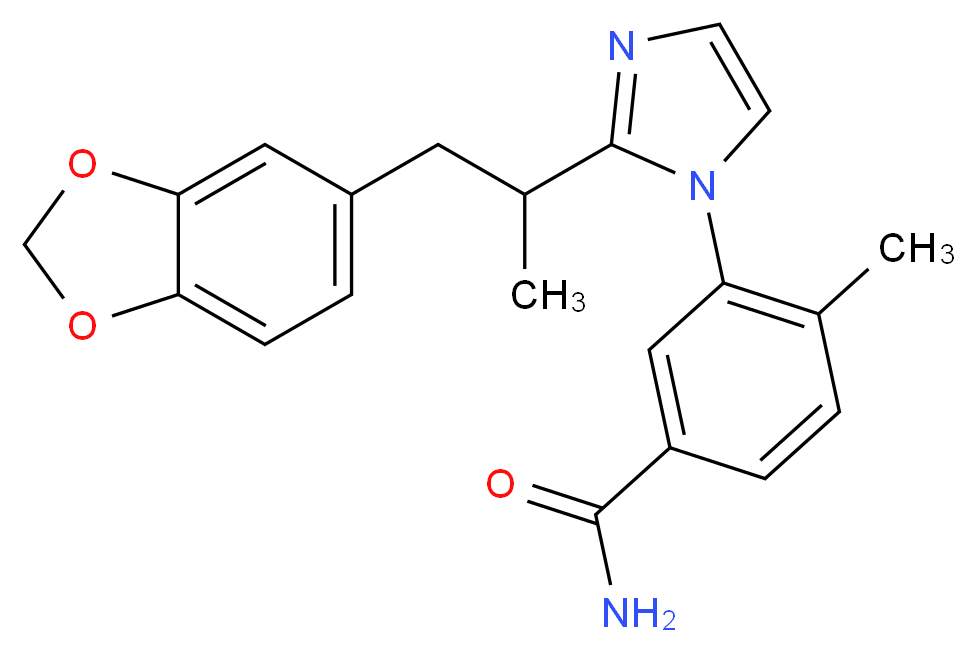 3-{2-[2-(1,3-benzodioxol-5-yl)-1-methylethyl]-1H-imidazol-1-yl}-4-methylbenzamide_Molecular_structure_CAS_)