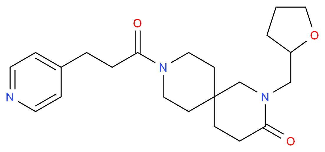 9-(3-pyridin-4-ylpropanoyl)-2-(tetrahydrofuran-2-ylmethyl)-2,9-diazaspiro[5.5]undecan-3-one_Molecular_structure_CAS_)