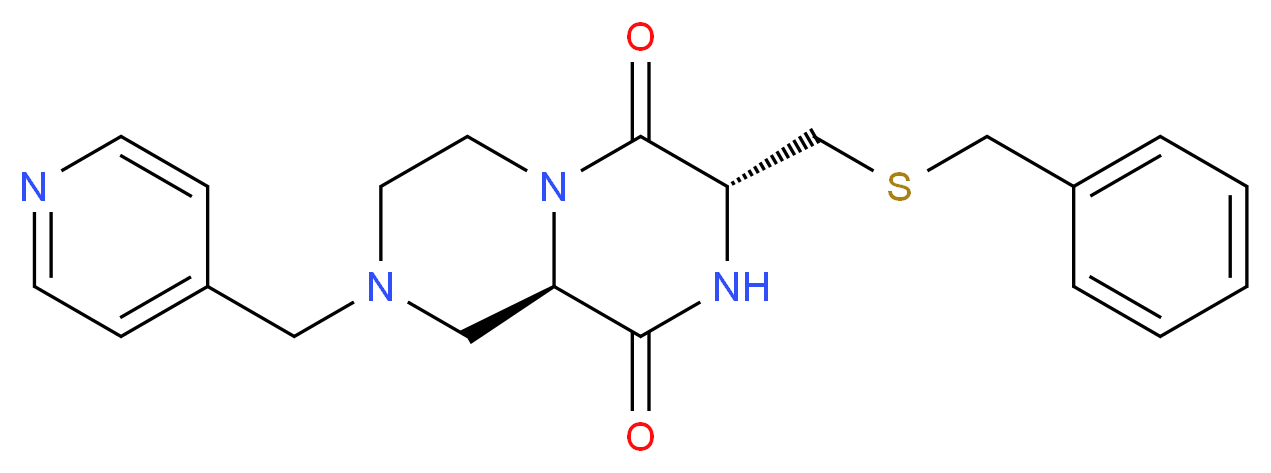 (3R,9aR)-3-[(benzylthio)methyl]-8-(4-pyridinylmethyl)tetrahydro-2H-pyrazino[1,2-a]pyrazine-1,4(3H,6H)-dione_Molecular_structure_CAS_)
