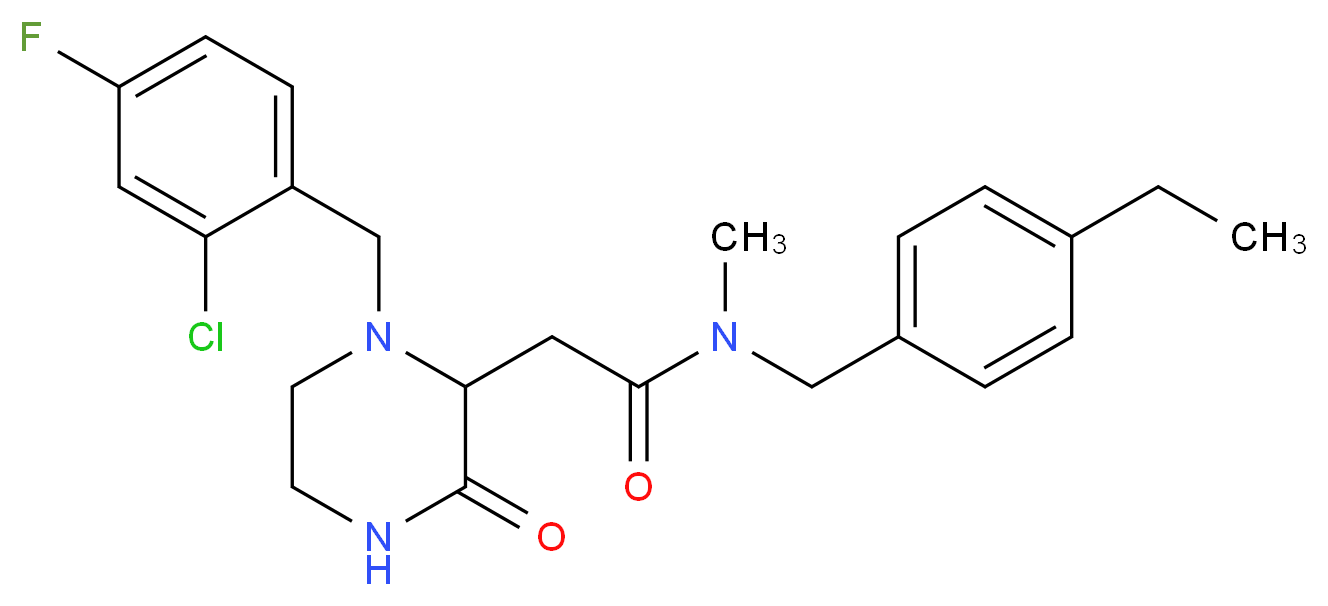 2-[1-(2-chloro-4-fluorobenzyl)-3-oxo-2-piperazinyl]-N-(4-ethylbenzyl)-N-methylacetamide_Molecular_structure_CAS_)