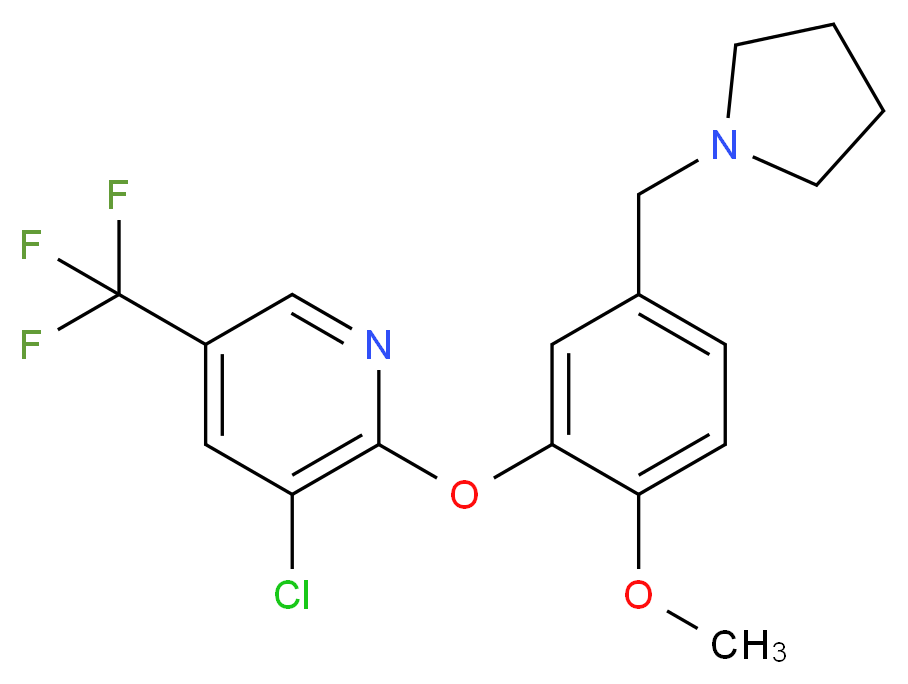 3-chloro-2-[2-methoxy-5-(pyrrolidin-1-ylmethyl)phenoxy]-5-(trifluoromethyl)pyridine_Molecular_structure_CAS_)