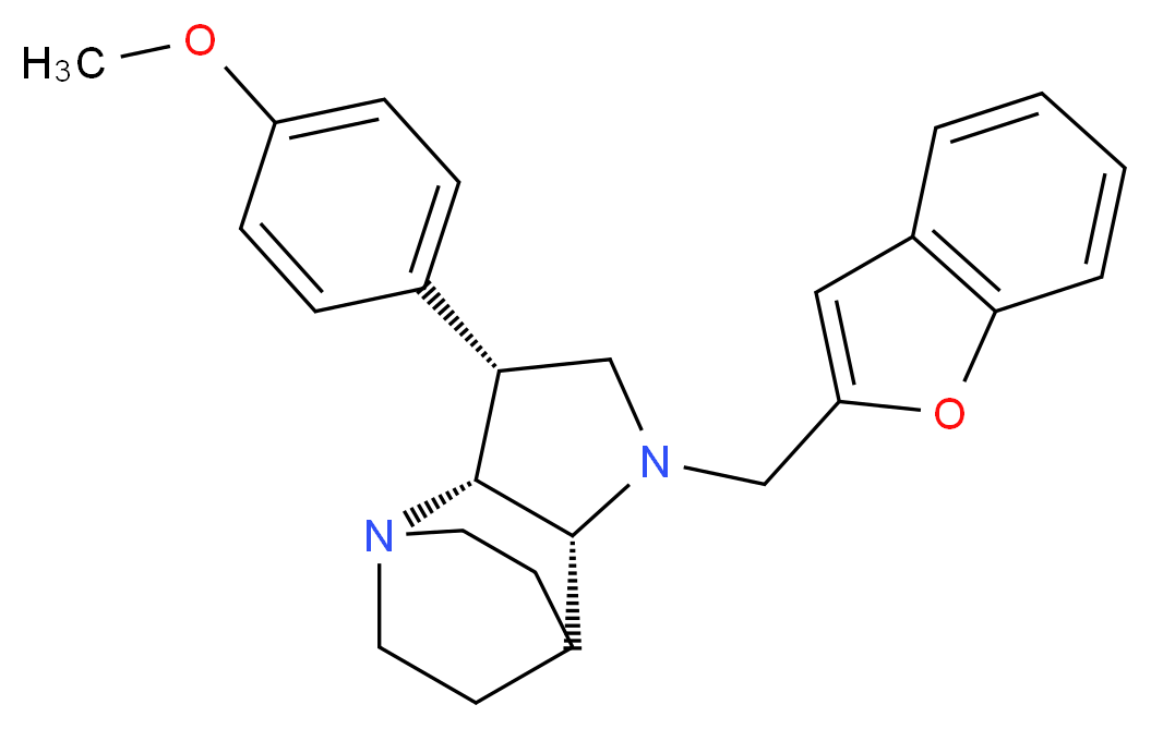 (3R*,3aR*,7aR*)-1-(1-benzofuran-2-ylmethyl)-3-(4-methoxyphenyl)octahydro-4,7-ethanopyrrolo[3,2-b]pyridine_Molecular_structure_CAS_)