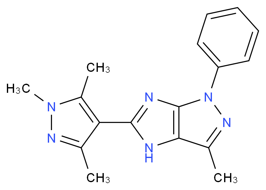 3-methyl-1-phenyl-5-(1,3,5-trimethyl-1H-pyrazol-4-yl)-1,4-dihydroimidazo[4,5-c]pyrazole_Molecular_structure_CAS_)