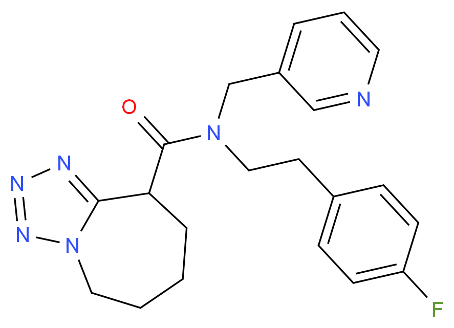 N-[2-(4-fluorophenyl)ethyl]-N-(pyridin-3-ylmethyl)-6,7,8,9-tetrahydro-5H-tetrazolo[1,5-a]azepine-9-carboxamide_Molecular_structure_CAS_)