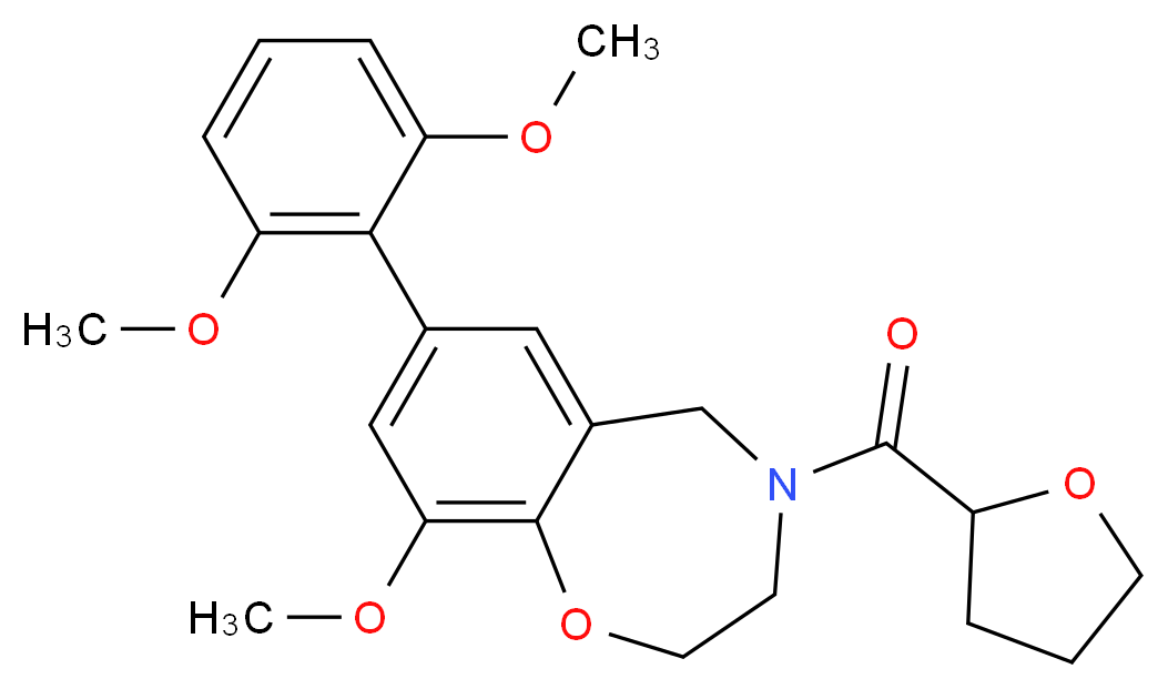 7-(2,6-dimethoxyphenyl)-9-methoxy-4-(tetrahydro-2-furanylcarbonyl)-2,3,4,5-tetrahydro-1,4-benzoxazepine_Molecular_structure_CAS_)