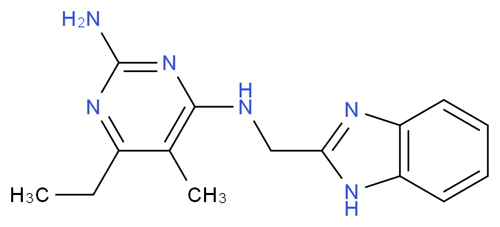 N~4~-(1H-benzimidazol-2-ylmethyl)-6-ethyl-5-methylpyrimidine-2,4-diamine_Molecular_structure_CAS_)